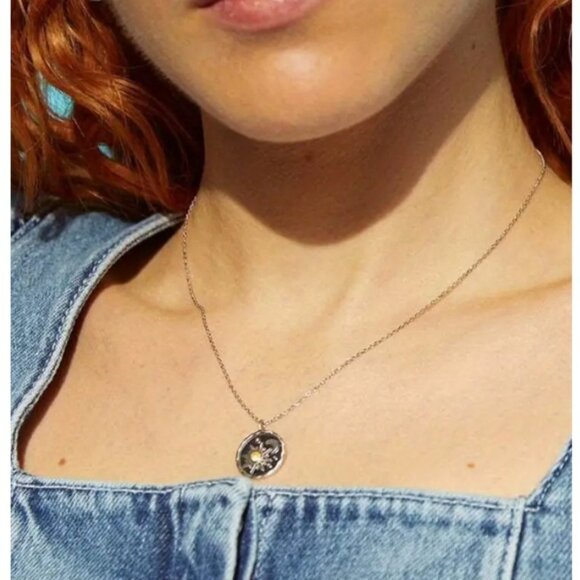 Vintage Bohemian Style Sun and Moon Pendant Necklace for Women & Teens - Picture 2 of 2